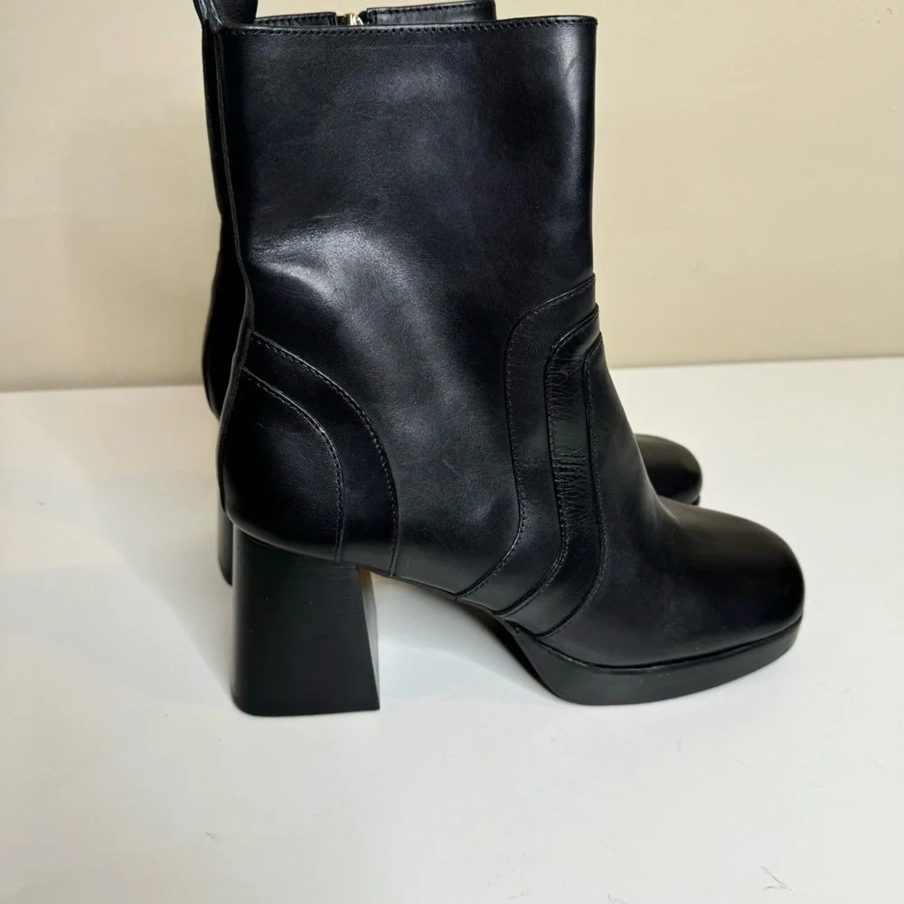Steve Madden Maggie Black Leather size 9.5